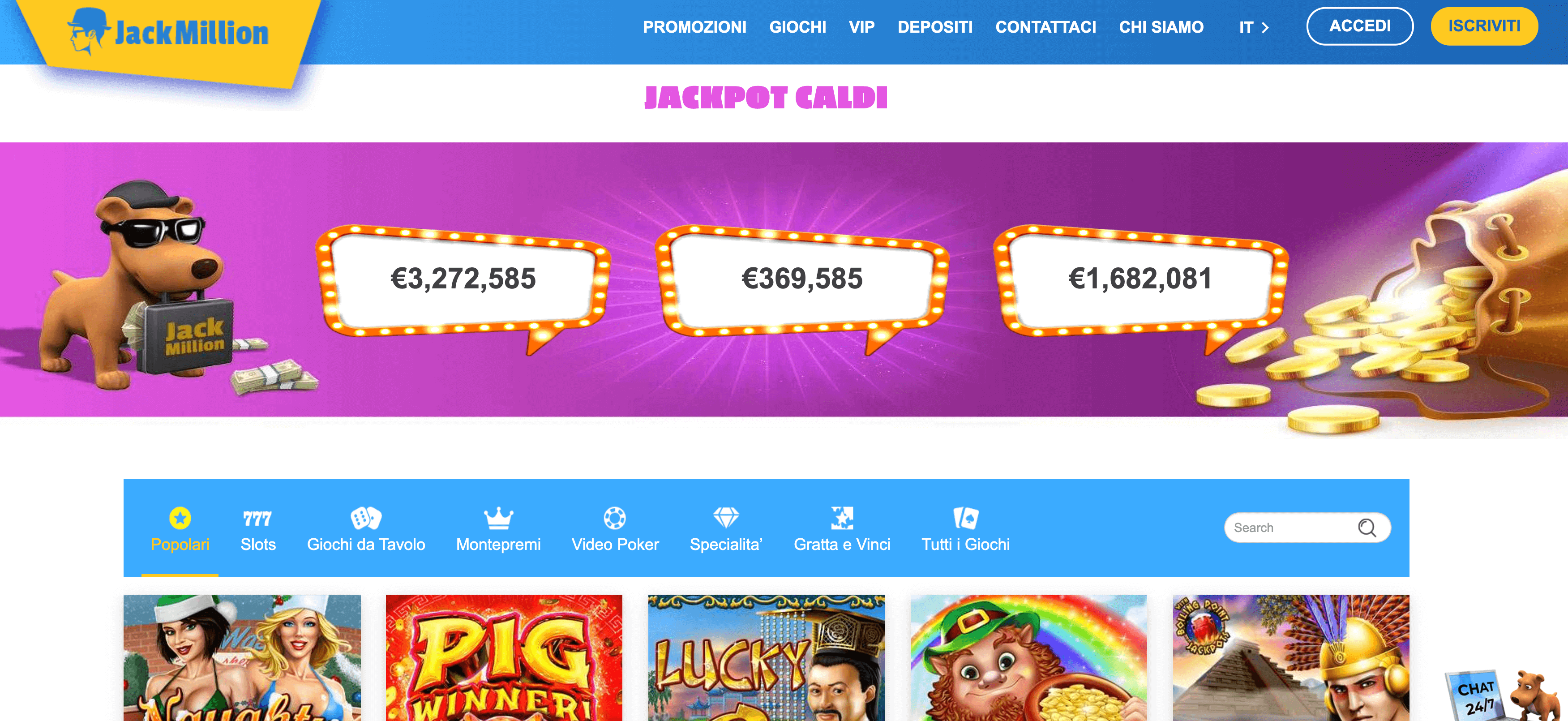 jackmillion casino homepage