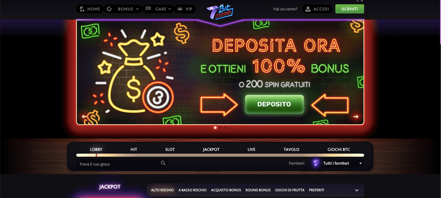 7bit Casinò homepage