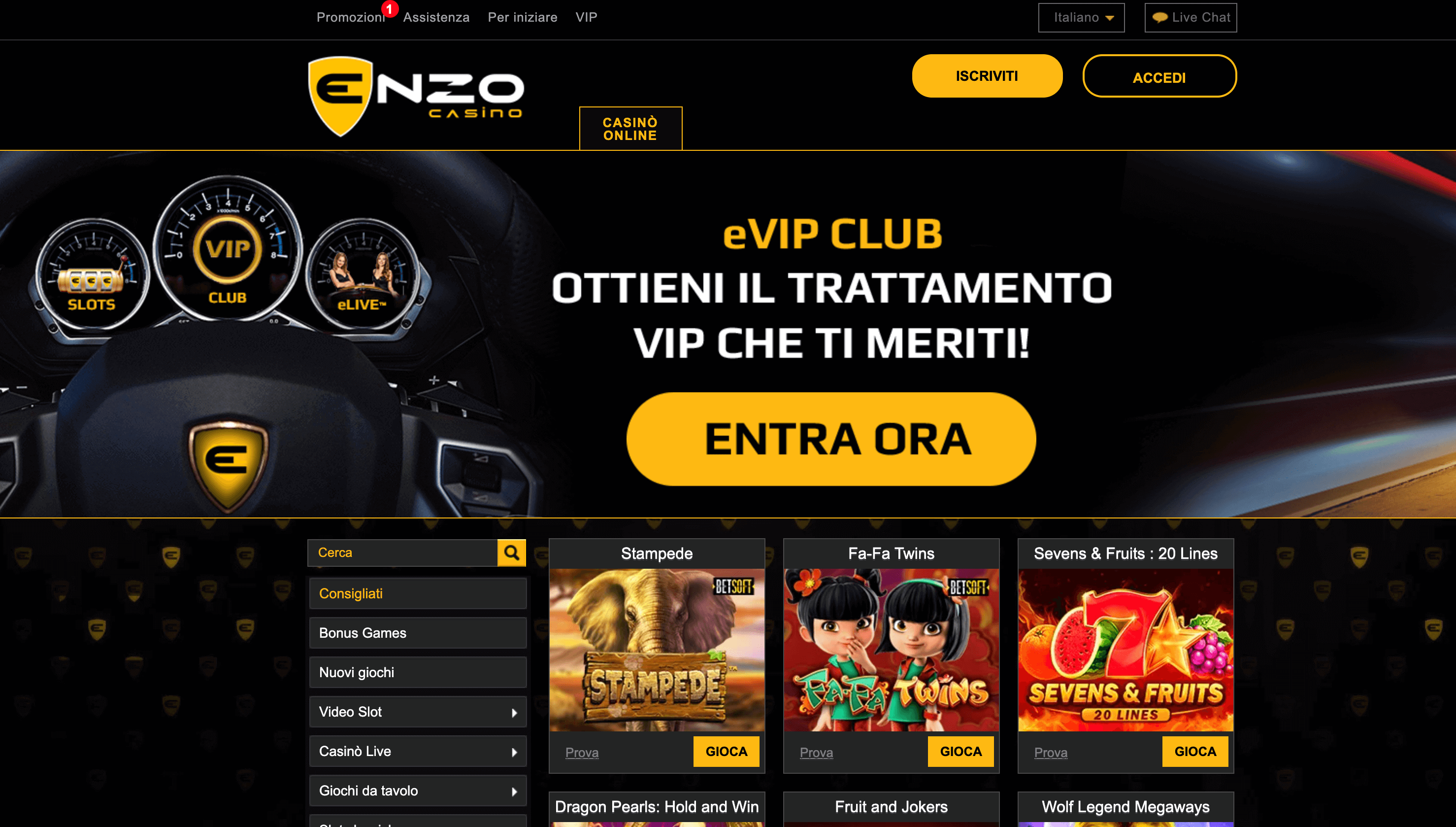 Enzo Casino Screenshot