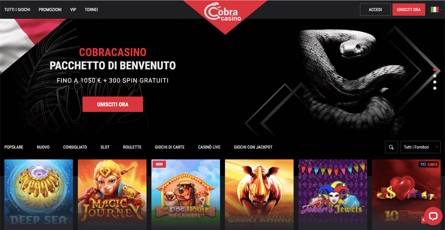Cobra Casino e Scommesse Screenshot