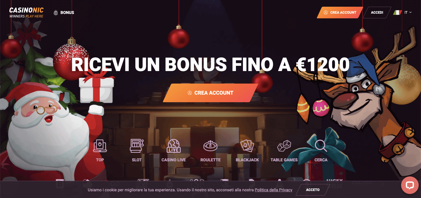 Casinonic Casinò homepage