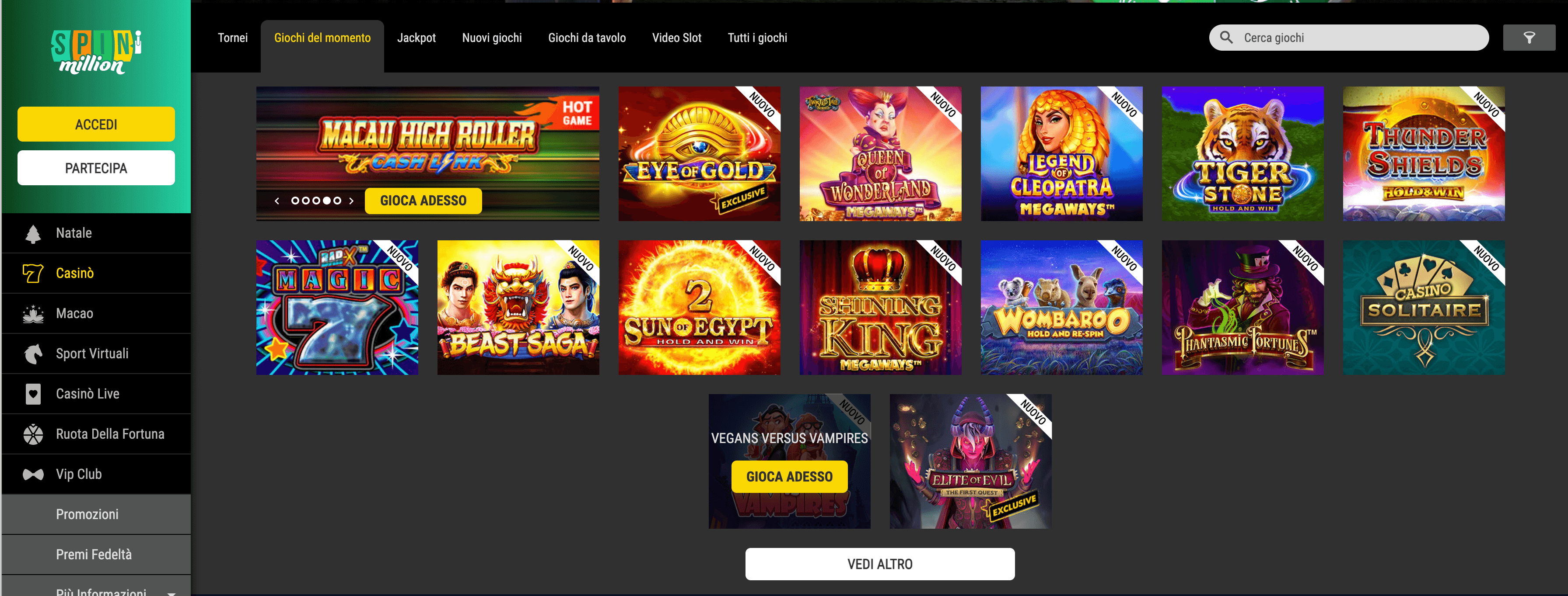 spin million casino giochi slot