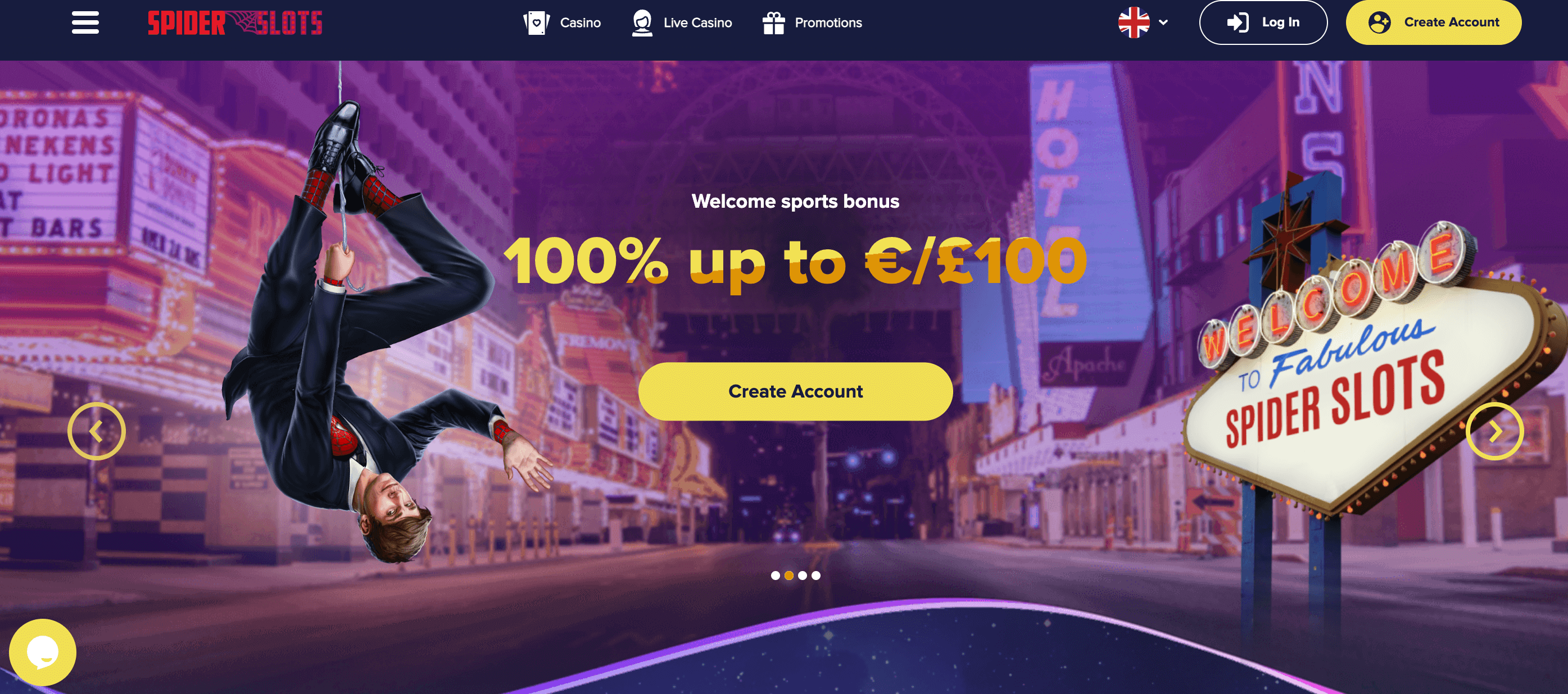 Spiderslots Casino Screenshot