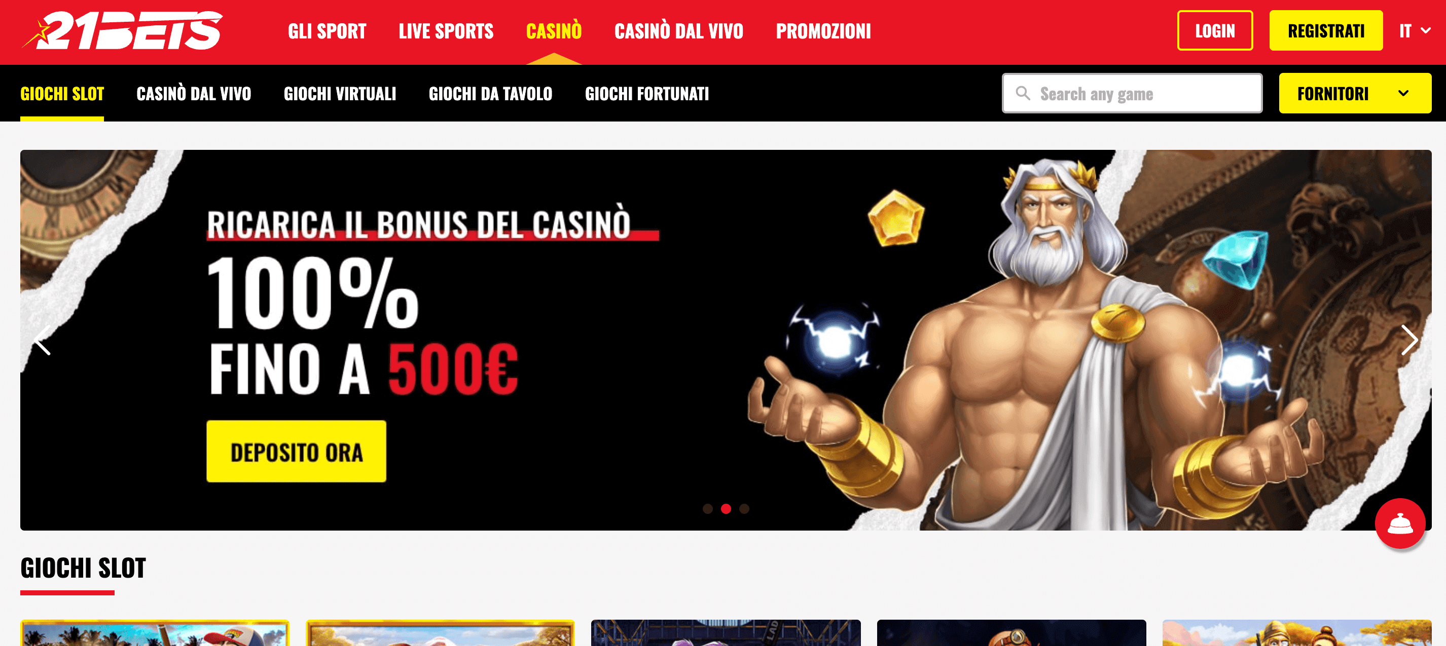 21Bets Casino e Scommesse Screenshot
