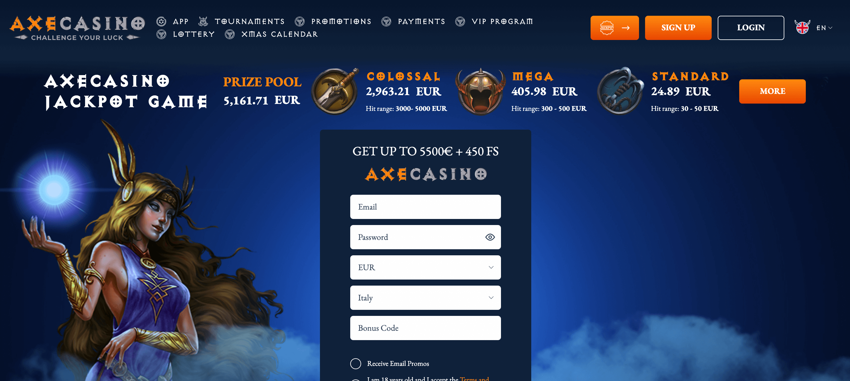 Axecasino Casino Screenshot