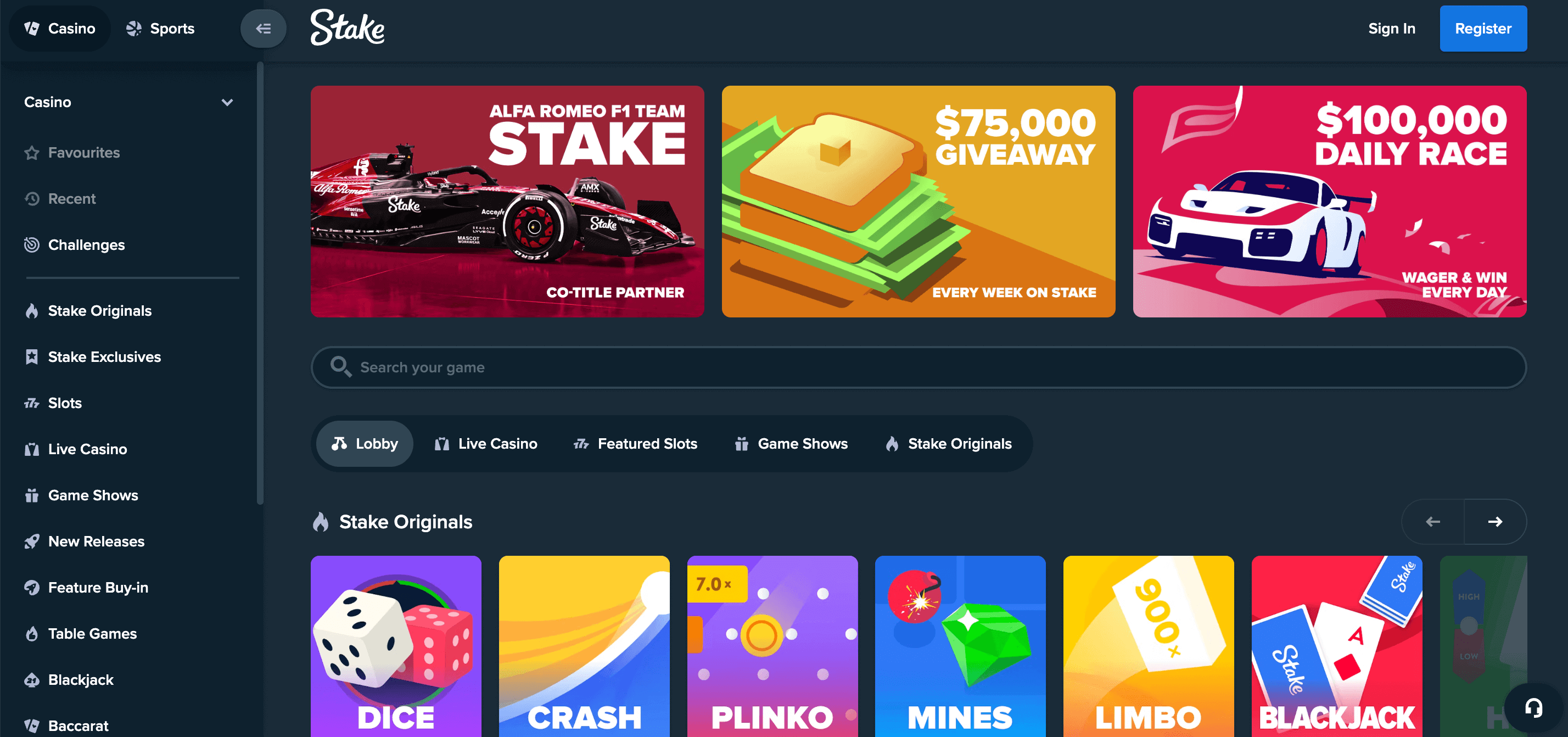 Stake Casino Home