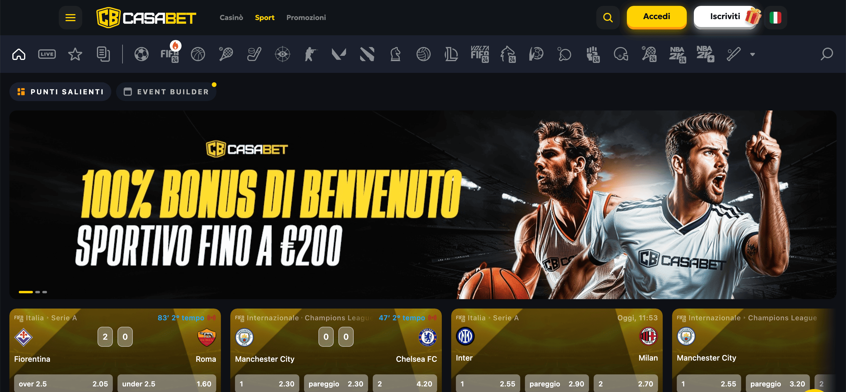 Casabet Scommesse Screenshot